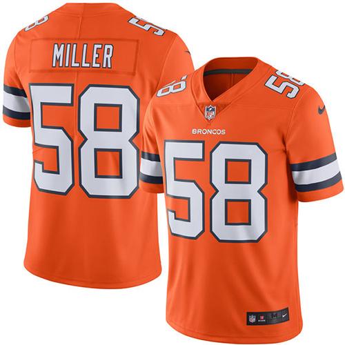 Nike Broncos #58 Von Miller Orange Youth Stitched NFL Limited Rush Jersey